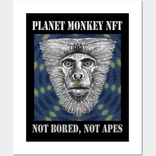 On Planet Monkey nft Collection Not Bored Apes Posters and Art